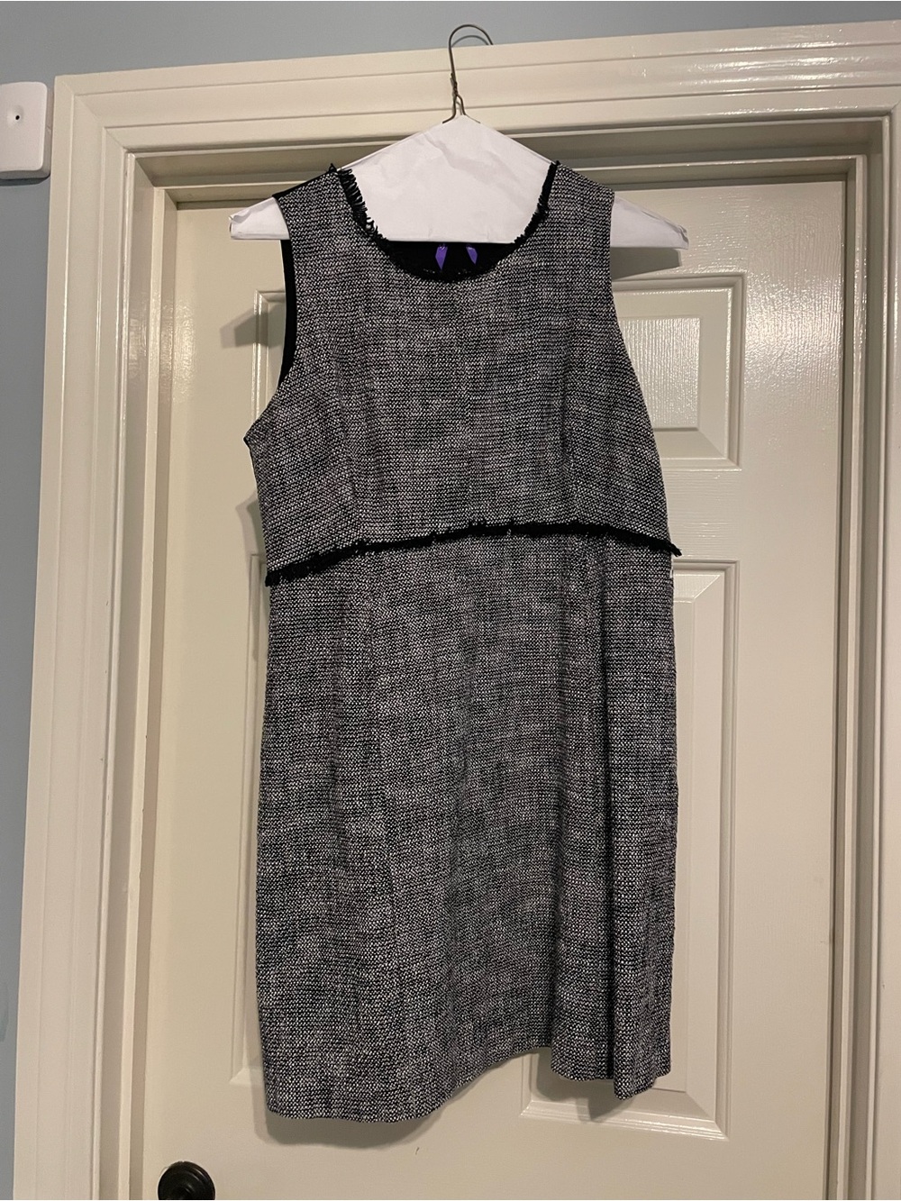 Seraphine Maternity Gray Tweed Layered Midi Dress